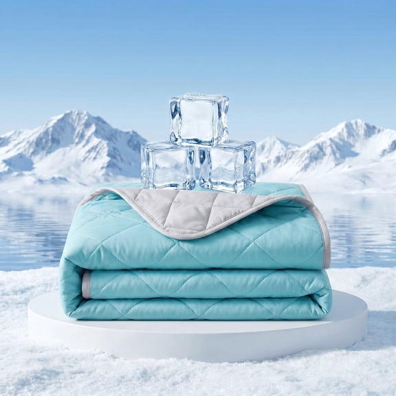 1 PC Summer cooling thin blanket,Refreshing and not stuffy,Cooling blanket, air conditioning blanket,Home-use nap blanket,Summer's top choice,Lake blue,Throw