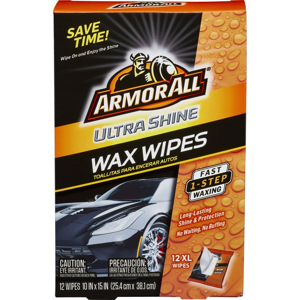 Armor All Ultra Shine Wax Wipes, 12 count, Car Wax Wipes