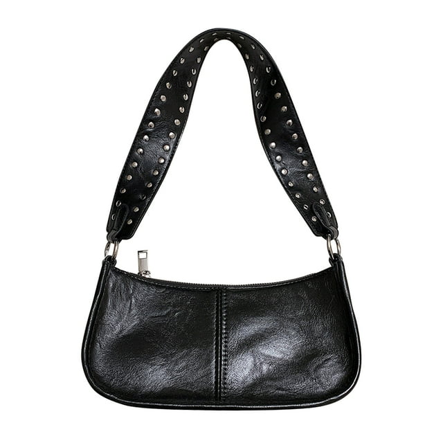 Bolso Bandolera para Mujer Con Tachonada Bolso Informal para Citas (negro)