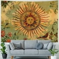 thumbnail image 4 of Shiartex  Yellow Sun and Moon Tapestry Vintage Indie Boho Tapestry Wall Hanging with Sunflowers Butterfly Moth Constellation Aesthetic Wall Tapestries for Room Decor 60x50inch, 4 of 6