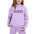 thumbnail image 5 of Gelikeya Kids Girls Hooded Sweatshirt Tops Pants 2 Piece Sweatsuit Sets Fashion Printed Sweatsuits with Pockets 1-9Y (Purple, 3-4 Years), 5 of 5