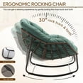 thumbnail image 6 of Indoor Outdoor Rocking Chair, Oversized Papasan Rocking Chair with Padded Cushion, Rocker Egg for Front Porch, Garden, Living Room, Bedroom, Apartment, 6 of 8