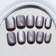 thumbnail image 4 of Gray Purple Cats Eye Short False Nail 24Pcs Press on Nail Easy Wear Full Cover Stick on Nail Suitable For Fashion Women, 4 of 4