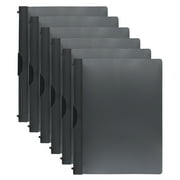 JAM Paper & Envelope Plastic Report Covers with Slide Lock Clip, Letter Size 9 x 12, Black with Clear Front, 6 Per Pack
