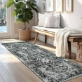 Black Rug Washable Runner Rug for Kitchen Bathroom Entryway Non Slip