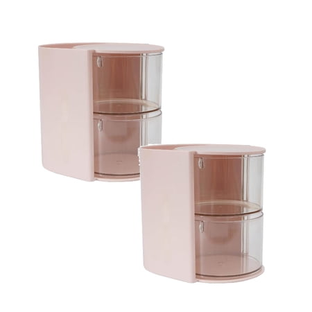 2Pcs Rotating Desktop Organizer Decorative Display Holder For Cosmetics Hair Accessories Jewelry Double Layer Storage Desktop Ornament 5.5X5.0X3.9