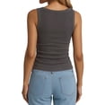 thumbnail image 3 of MOYIKO Women's Sleeveless Henley Tank Tops Ribbed V Neck Button Down T Shirts Summer Slim Fit Tee Tops, 3 of 7