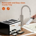 thumbnail image 6 of Toaster 4 Slice Toaster Stainless Steel Retro Toasters, Bagel, Defrost, Reheat, Cancel Function 6 Shade Settings Removable Crumb Tray Auto Pop-Up, Kitchen Appliances, Apartment Essentials, 6 of 10
