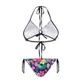 thumbnail image 2 of chaqlin Women's Halter Neck Two Piece Bikini Set - Vibrant Tropical Floral Print, Tie Side Bottoms for Beach & Pool Vacation, Quick Dry & Stretchy Swimwear, 2 of 9
