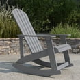 thumbnail image 3 of Merrick Lane All-Weather Polyresin Adirondack Rocking Chair with Vertical Slats, Gray, 3 of 11