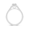thumbnail image 2 of Pear Cut Lab Grown Diamond Halo Bridal Engagement Ring Set in 14K White Gold - Center Stone 5 Carat | E-F Color, VS1-VS2 Clarity (Ring Size: 8), 2 of 6