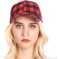 thumbnail image 5 of CoCopeaunt Fashion Leisure Grid Baseball Cap for Women Men Soft Breathable Retro Hats Skullcap Lightweight Adjustable, 5 of 5