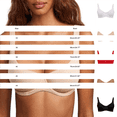 thumbnail image 3 of Nooxsoe No Underwire Bras Everyday Bra Tshirt Bra Jelly Bras for Women’s Bras Full Coverage Bralettes Womens Bralette No Underwire Bras Front Close Bras for Women Red 40, 3 of 6
