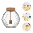 thumbnail image 1 of KAKOWELY 2Pcs Glass Honeypot Transparent Glass Storage Canisters with Lids for Home, 1 of 8