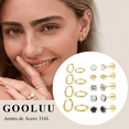 thumbnail image 3 of 9 Pares Aretes Con Piercing Cartílago Acero Inoxidable Mujer Xtellar amarillo, 3 of 3