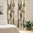 thumbnail image 2 of Ambesonne Mid Century Modern 4-Panel Curtains, Esoteric Rounds, 56"x84", Grey Yellow Pale Brown, 2 of 3