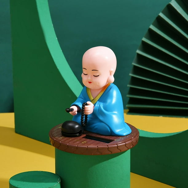 Novedad Bobblehead Toy Budista Monje Adorno Estatuas en miniatura Muñeca Artesanía Figuras Juguete solar Figuras de baile con energía solar para coleg , B B Baoblaze Figura de baile muñeca