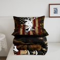 thumbnail image 5 of Manfei Rustic US Flag King Size Comforter Sets, Contemporary Art Camo Comforters King Size, Coyote Brown, Black Reversible, 3pcs, 1 Comforter and 2 Pillowcases, 5 of 7