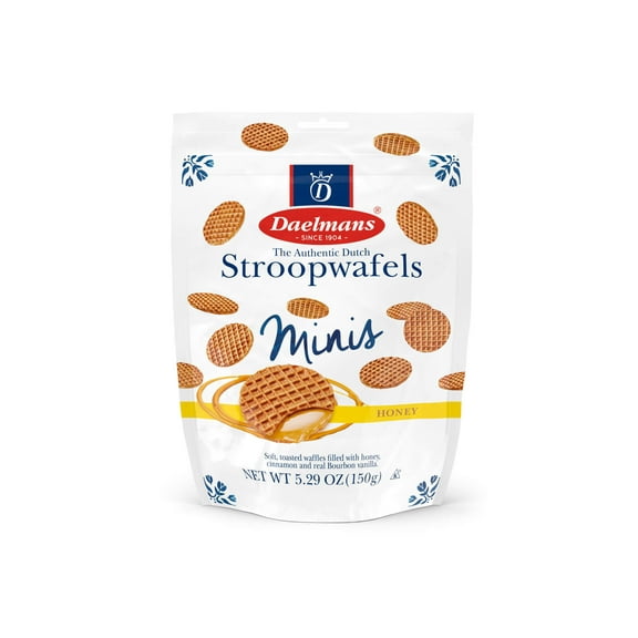 Pack of 10, Daelmans Mini Honey Stroopwafels, 5.29 oz
