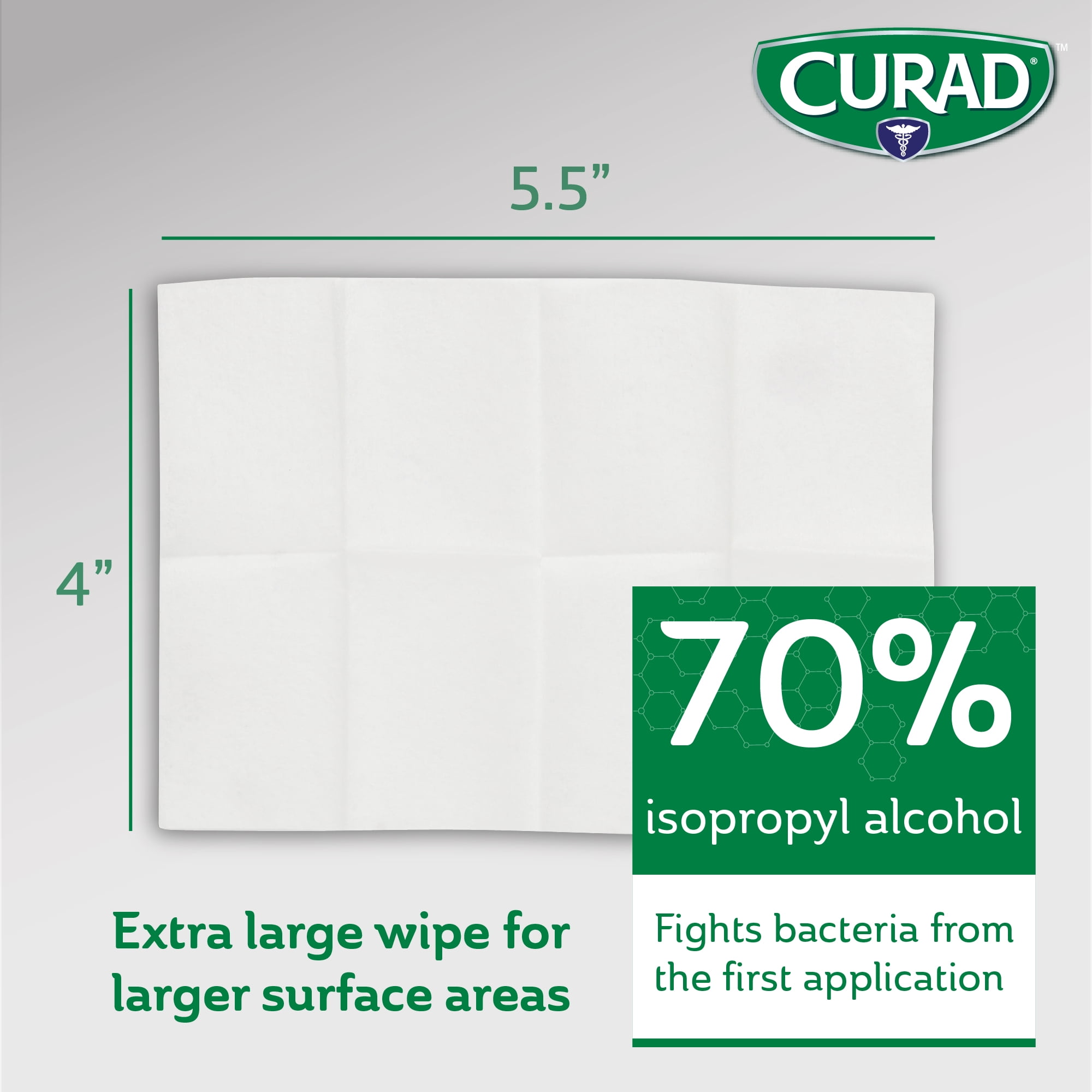 Curad XL 2-Ply Sterile Alcohol Prep Pads, 144 Count, 4"x 5.5"