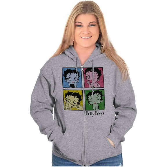 Betty Boop Classic Cartoon Cute Zip Hoodie Sweatshirt Women Brisco Brands S