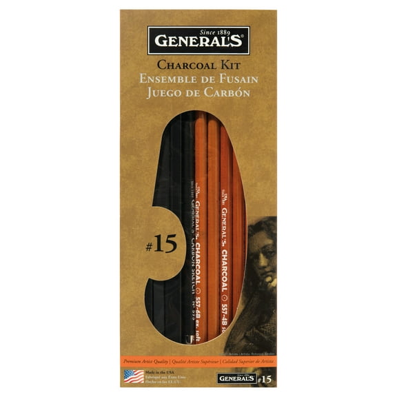 General's Number 15 Charcoal Drawing Kit: 13 pieces