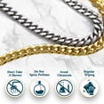 thumbnail image 5 of Cuban Chain Necklace for Bonus Son – Stainless Steel Men Jewelry with Proud of You Message Card, Birthday Gift for Stepson, Graduation Present, Christmas Keepsake from Stepfather or Stepmother, 5 of 6