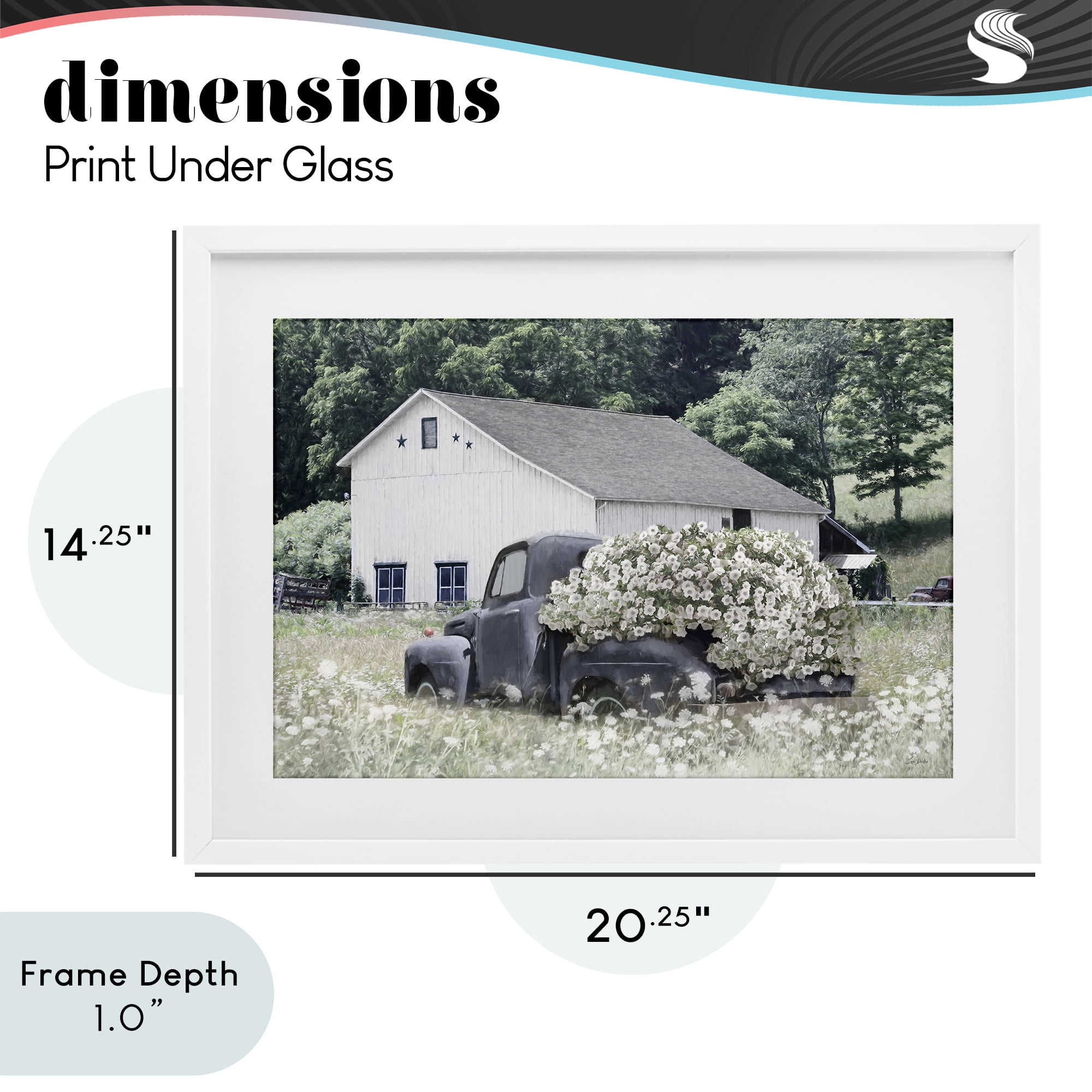 Stupell Industries Bed Full Of Blossoms White Framed Print Under Glass, design by Lori Deiter