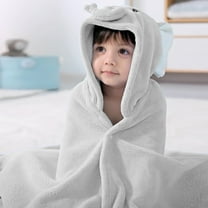 Facecloth Fleece Bath Towels Hooded Soft Hooded Cape, Baby Coral Velvet Bath Towel, Elephants Hooded Bath Towel, Baby Bathrobe