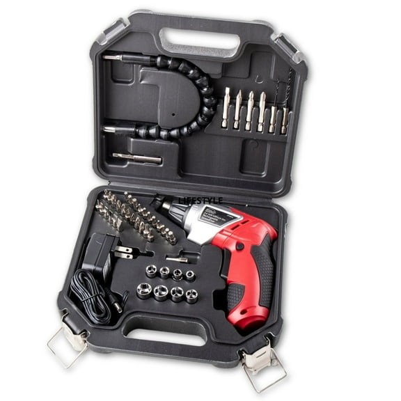 3.6 Volt Lithium-Ion Rechargeable Screwdriver with 45 Pieces Accessory Set - DT4944