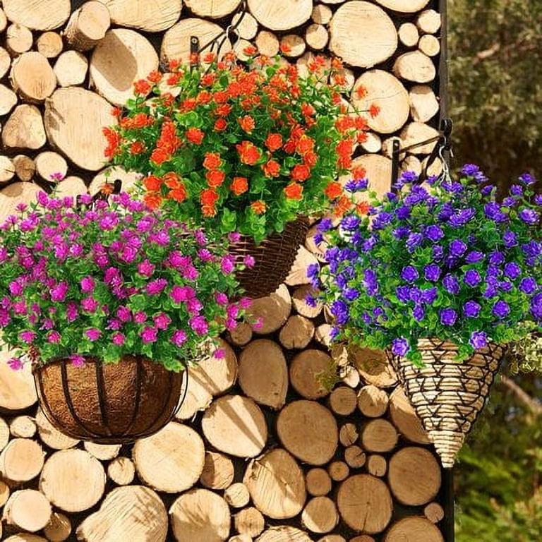 20 Bundles Realistic Artificial Flowers For Outdoors - UV Resistant, No Fade Fake Plants For Garden & Patio