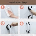 thumbnail image 3 of Showers Suction Grab Bar- Shower Handle with Strong Hold Suction Cup Grip- Easy Installation- Suction Cup Grip Grab Bath Handle Grab Bars for Handicap Elderly Seniors Bathroom Safety Grab Bar Black, 3 of 5