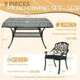 thumbnail image 6 of W WARMHOL 9 Piece Outdoor Patio Dining Set for 8, Cast Aluminum Large Square Dining Table & 8 Cushioned Stackable Chairs, Umbrella Hole, Patio Furniture Set for Garden Porch Poolside, Navy Blue, 6 of 7