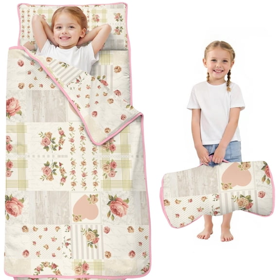 Pioneer Flower Floral Print Pattern Toddler Nap Mats for Kids Preschool,Sleeping Mat Bag or Kids,Toddler Sleeping Bag,Toddler Nap Mat or Daycare