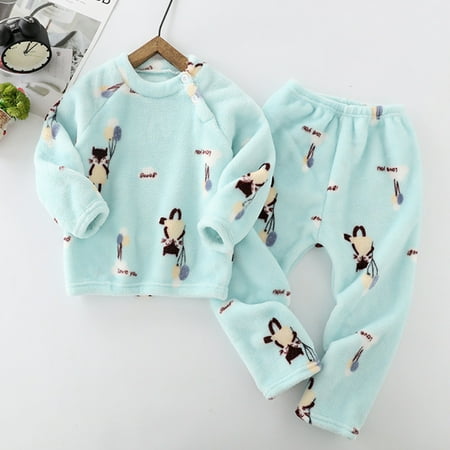 

Bessbest New Year Toddler Girls Boys Winter Long Sleeve Cartoon Sleepwear Pajamas Tops Pants 2Pcs Outfits Clothes Set