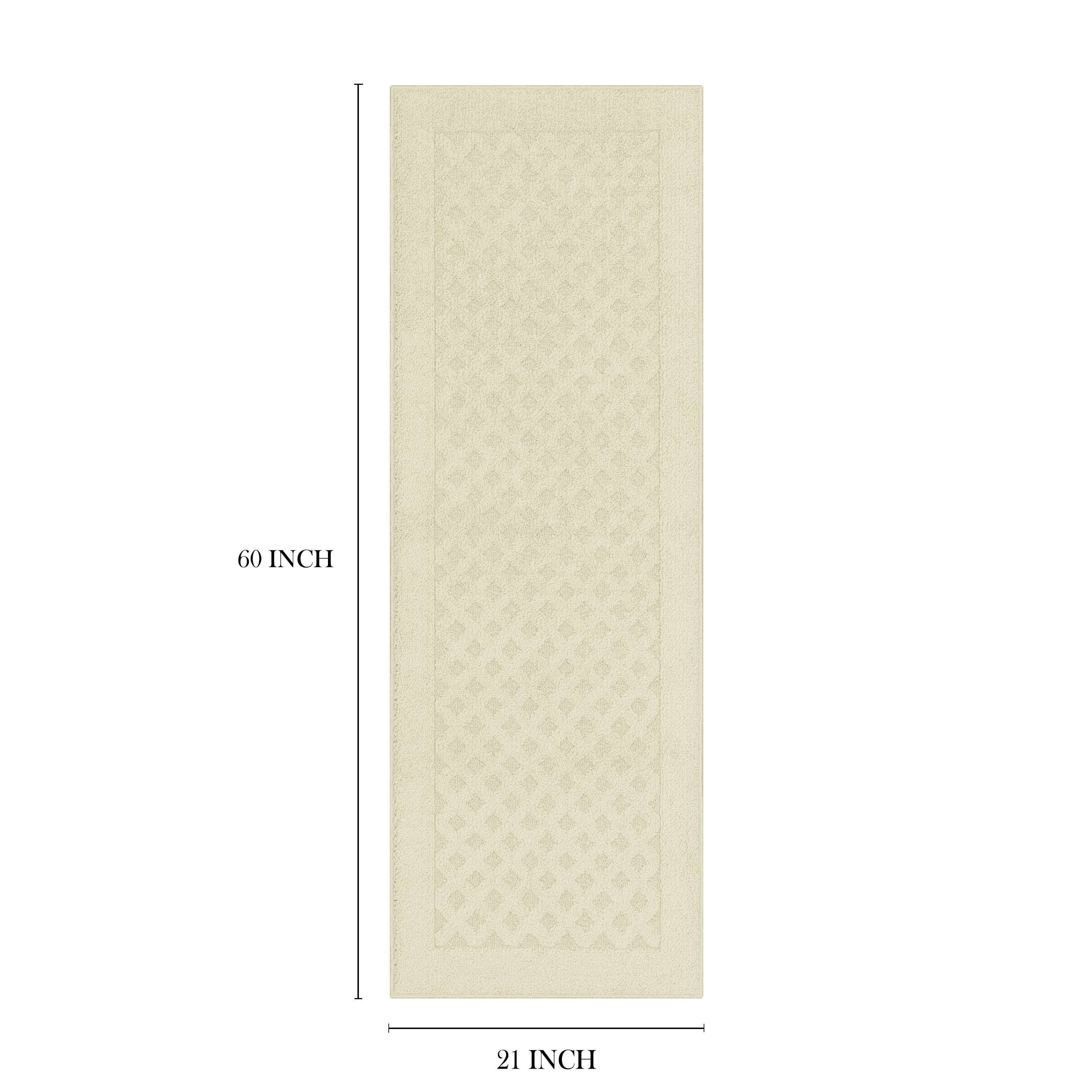 Mainstays Dylan Solid Diamond Olefin Beige Indoor Runner Rug, 1'9"x5'