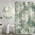 thumbnail image 4 of Sage Green Ombre Shower Curtain Set - Extra Long 72" x 96" Washable Bathtub Curtain with 12 Hooks, Gradient Abstract Art Vintage Grey Waterproof Fabric Shower Curtains for Bathroom/Bathtub Décor, 4 of 6