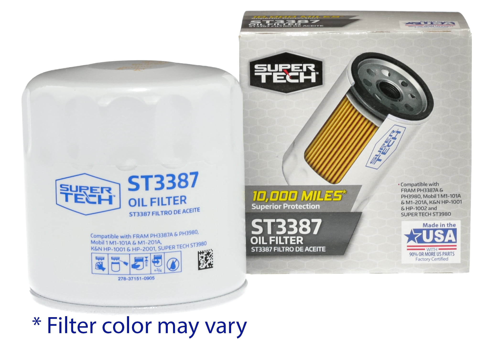 Super Tech ST3387 10K Mile Spin-On Motor Oil Filter Fits GM and Isuzu