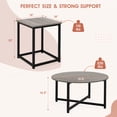 thumbnail image 4 of 3-Piece Coffee Table Set with Metal Legs, Round Coffee Table and 2PCS Square End Tables for Living Room, Gray, 4 of 8