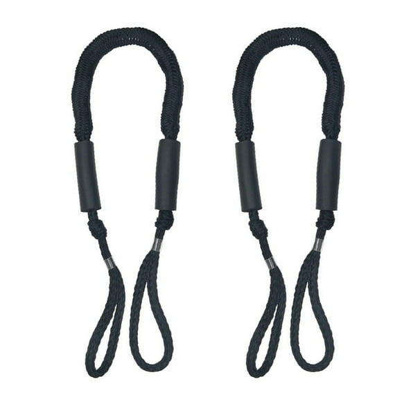 Yeacher 2Pcs 3.5-5.5ft Bungee Dock Line Mooring Stretch Rope Quick Docking for Boat (Black)