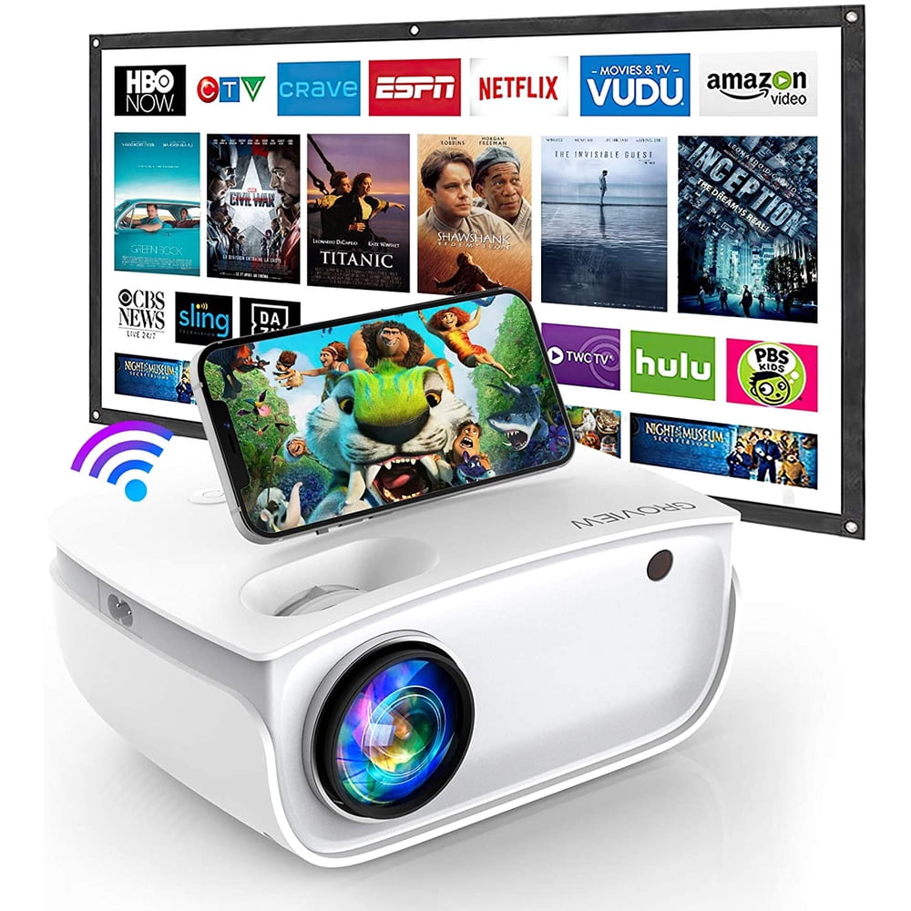 WiFi Projector, GROVIEW 6500 Lumen Mini Projector, Full HD 1080P and