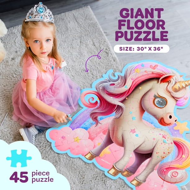 Dan&Darci, Jumbo Shimmery Unicorn Floor Puzzle, 45-piece, Ages 3-6