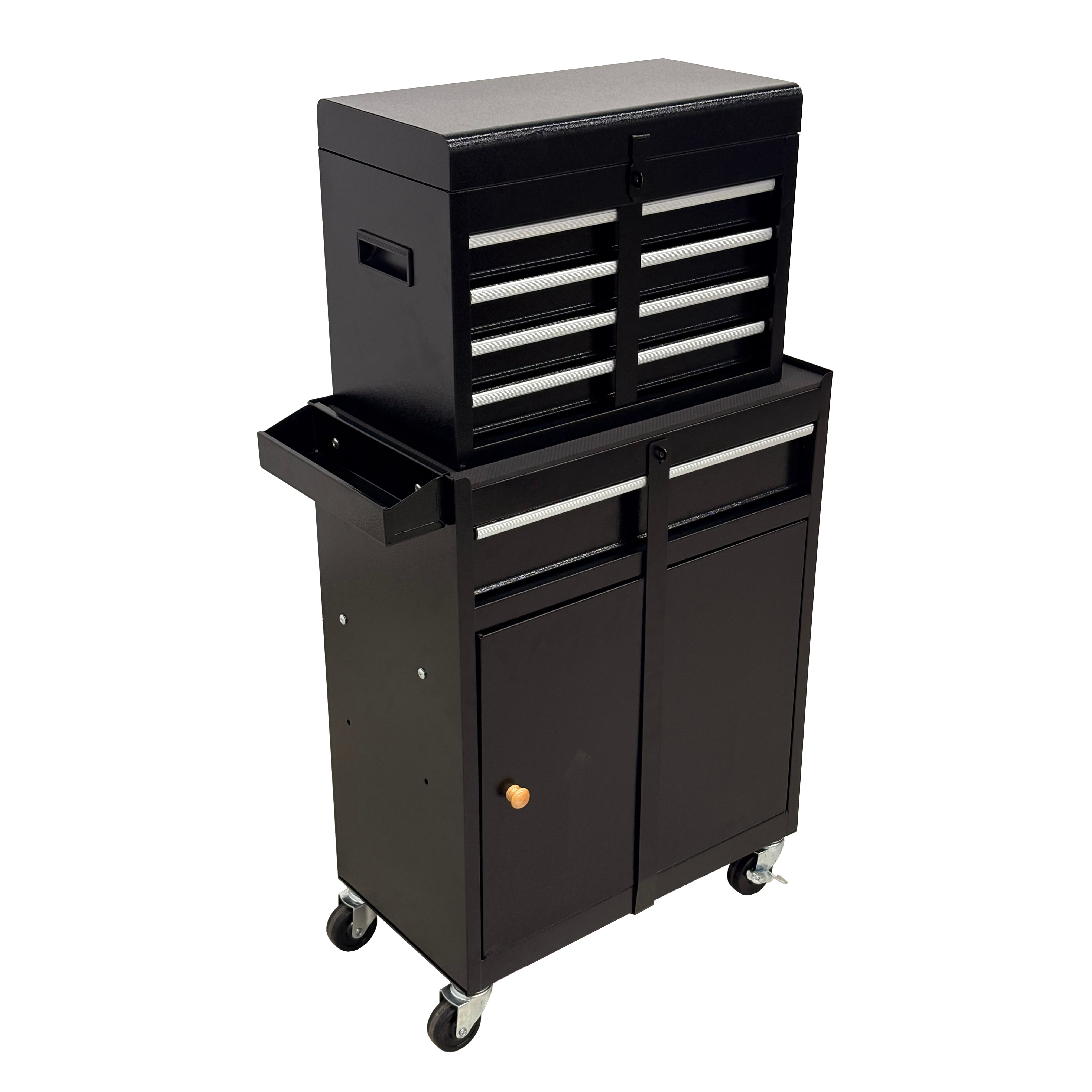5 Drawer Rolling Tool Chest,Metal Tool Storage Cabinet with Detachable Top,Sliding Drawers,Lockable Wheels and Lock-System,Tool Cart Organizer for Garage Workshop,Black