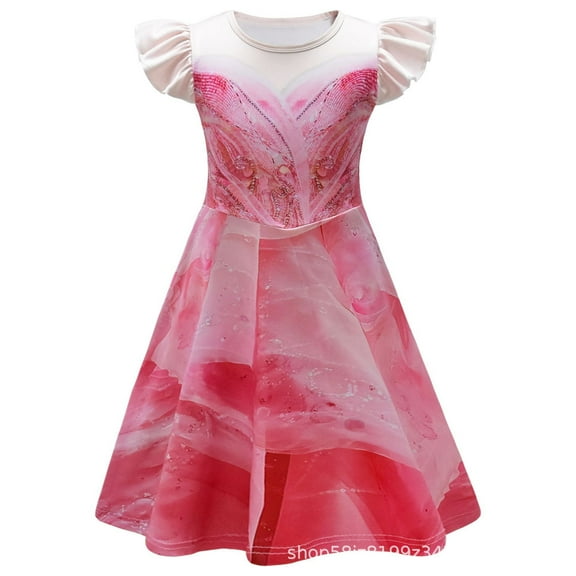 Girls Glinda Magic Pink Princess Dress Halloween Cosplay Costume