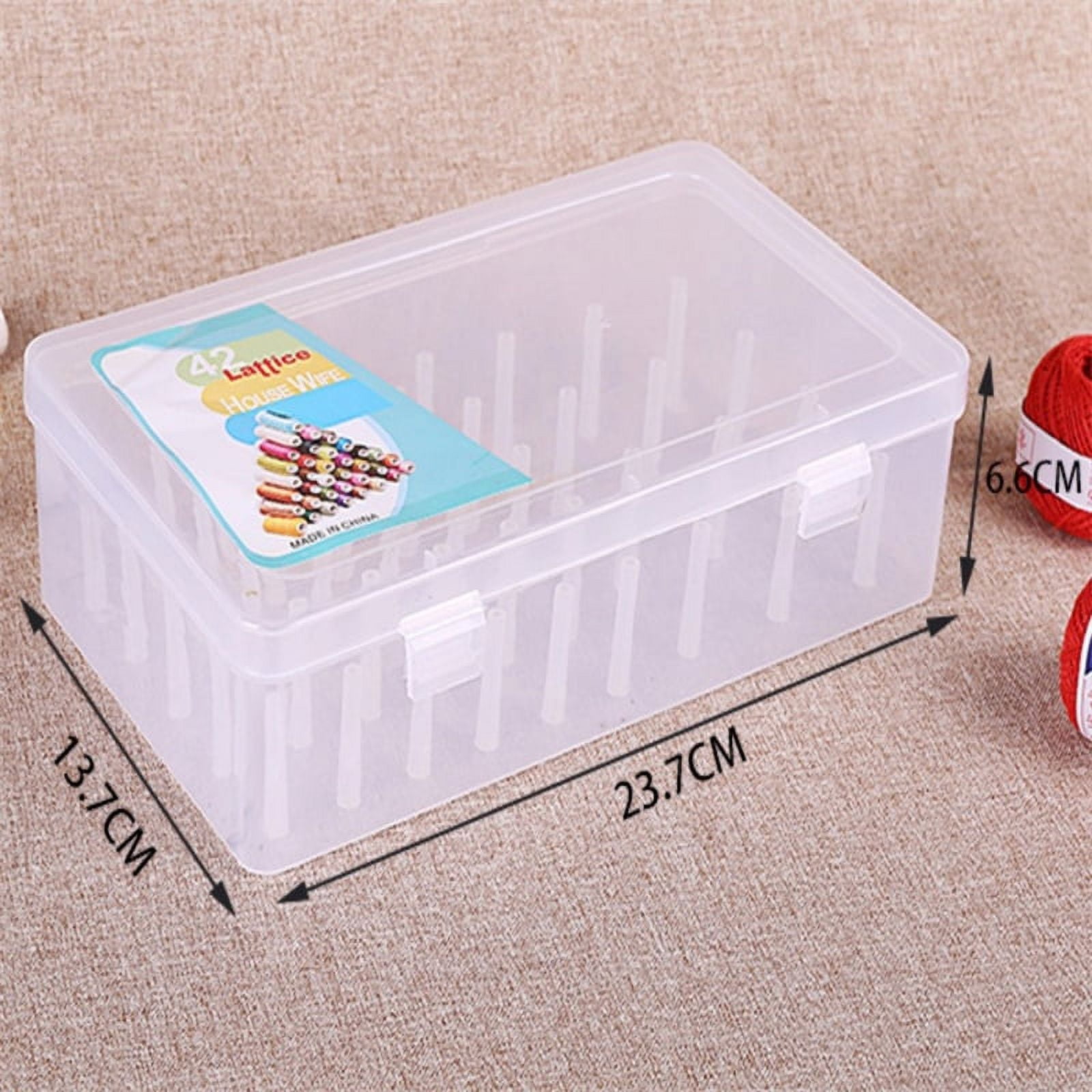 Sewing Thread Storage Box 42 Pieces Spools Bobbin Carrying Case Holder Craft WA