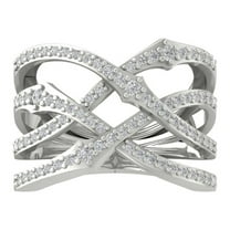 Araiya 10K White Gold Round Diamond Fashion Band Ring (3/4 cttw, I-J Color, I2-I3 Clarity), Size 10