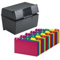 thumbnail image 1 of Index Card Holder, Index Cards Storage Box Holds Up To 300 3X5? Cards, With Poly Card Guides A-Z, 3X5 Inch - Value Pack, 1 of 3