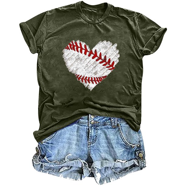 Mujeres Impreso Casual Top, Manga Corta Crew Cuello Blusa para la Primavera Y el Verano Desgaste, Ligero Imitación Algodón Moda Tee