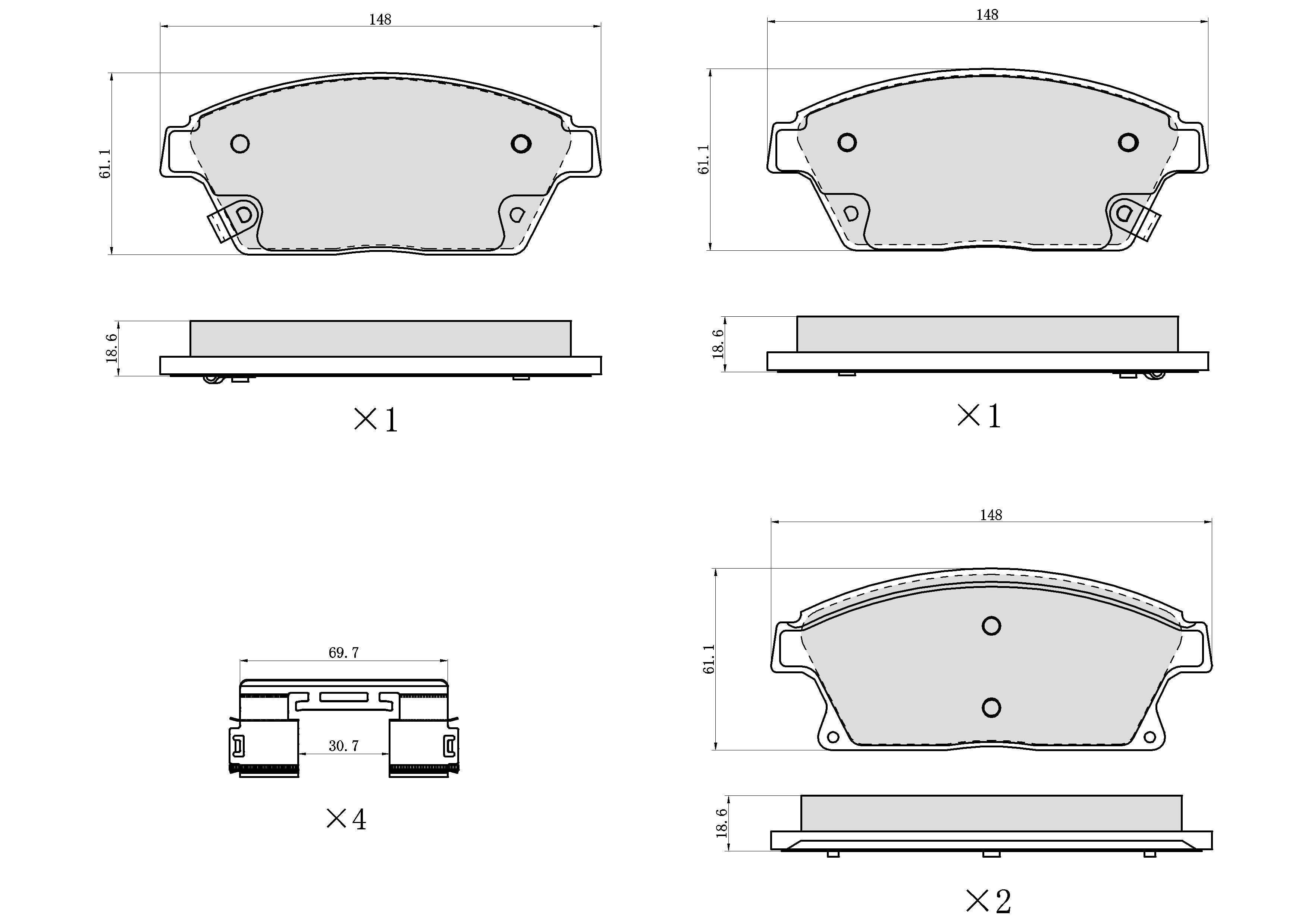 Winstop Brake Pad Set, Front WS.1467.0.M, Chevrolet Cruze 2015-2014