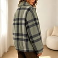 thumbnail image 5 of AnuYalue Womens Fleece Jacket Full Zip Plaid Winter Warm Coat Plush Long Sleeve, Ribbed cuffs, Cozy Outerwear with Pockets, 5 of 7